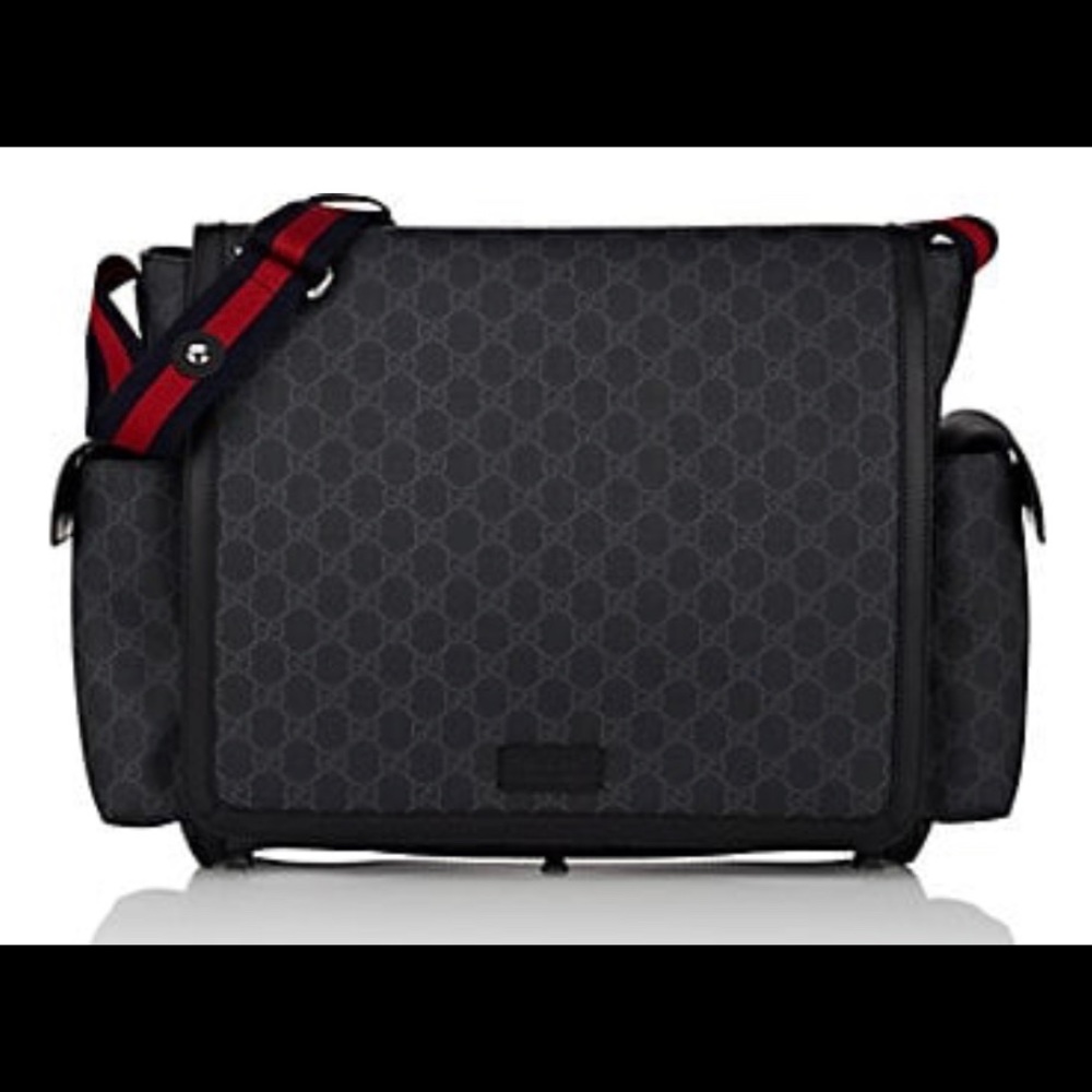 Gucci canvas-coated diaper bag